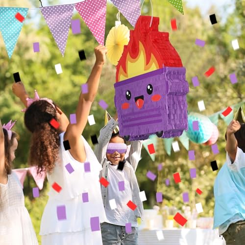 Dumpster on Fire Piñata for Birthday Party - Purple, 15.75 x 12.6 Inches Variation of THIS listing
