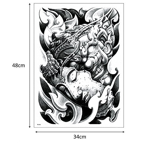 Full Back Realistic Temporary Tattoos - Tiger Design, Waterproof & Easy Removable