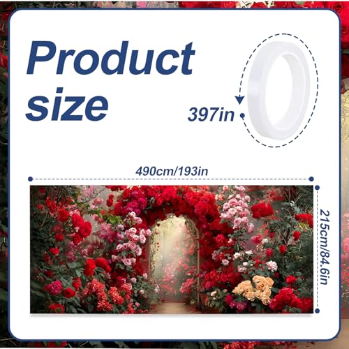 16x7ft Pink White Floral Garage Door Banner - Blossom Tunnel Backdrop - Variation 177