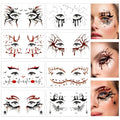 Halloween Eye Makeup Tattoos - Scary Face Design, 8 Sheets