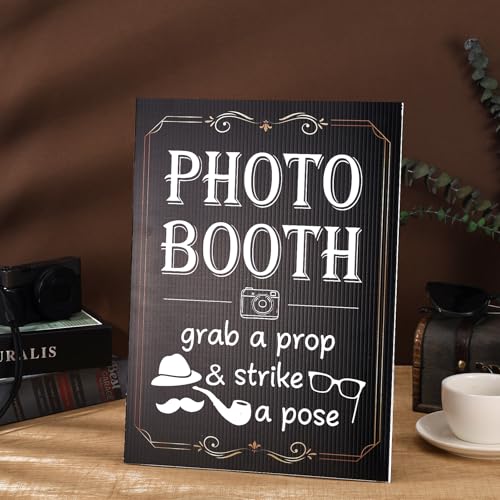 Happiness Photo Booth Sign with Stand - Retro Party Photo Props