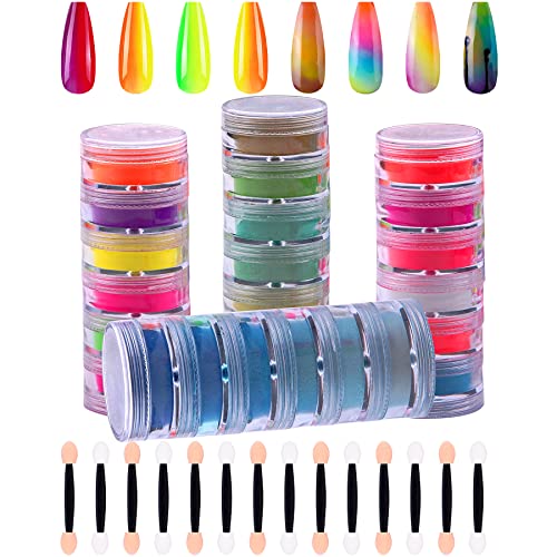 24 Colors Nail Pigment Powder & Eyeshadow Sticks for Nails Art