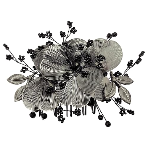 Black Flower Hair Comb for Wedding Bridal Hair Accessories Women