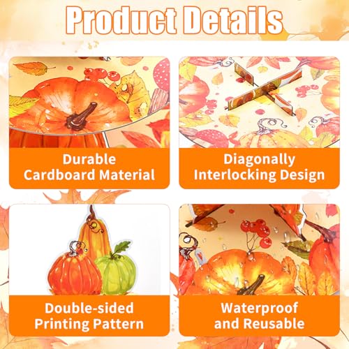 Orange 3-Tier Pumpkin Cupcake Stand - Autumn Harvest Dessert Display for Fall Parties