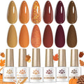 Born Pretty Maple Caramel Fall Winter Gel Nail Polish Set - 6 Trendy Shades