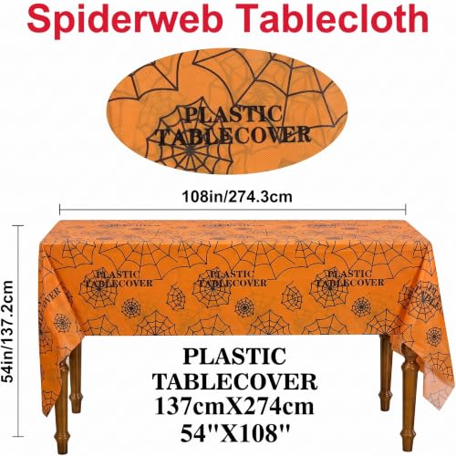 2-Pack Disposable Halloween Spider Web Tablecloths - Zhizhu Variation
