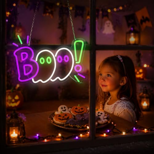 Halloween Neon Sign - Boo Neon Light Decor for Parties & Festive Spaces - Variation of THIS listing