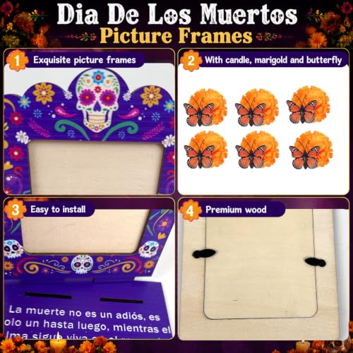 Día De Los Muertos Decorations Set with Marigolds & Butterflies for Altars & Celebrations
