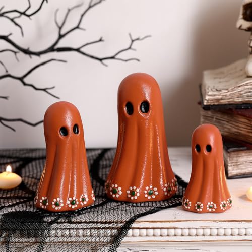 Day of the Dead Ghost Figurines Set - Mexican Halloween Decor, 3 Sizes