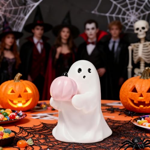 Halloween Ghost Figurine - Pumpkin Ghost Indoor Decor with Variation 4