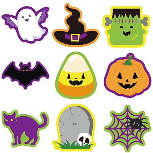 Halloween Classroom Cutouts 45 Pieces - Pumpkins, Ghosts & Spiders Decorations