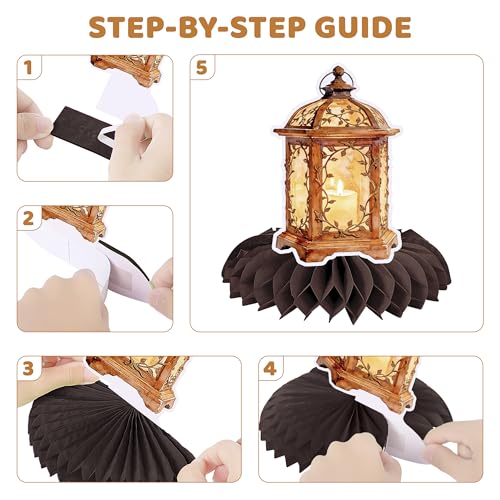 Magical Wizard Honeycomb Centerpieces Set for Party Decorations - 12 Pieces