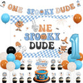 Halloween First Birthday Decorations for Boys Spooky Dude Party Set - Blue & Orange