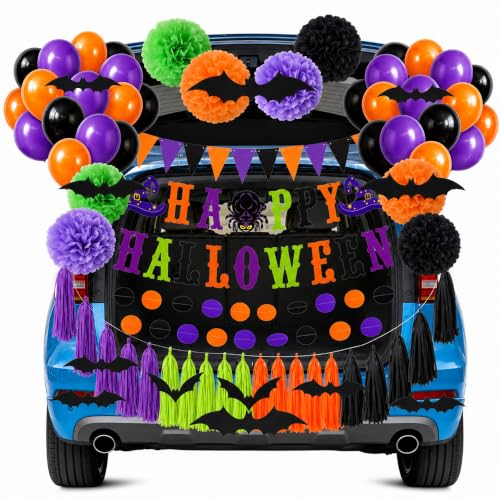 Halloween Trunk or Treat Car Decorations Kit - 57-Piece Festive SUV & Garage Decor