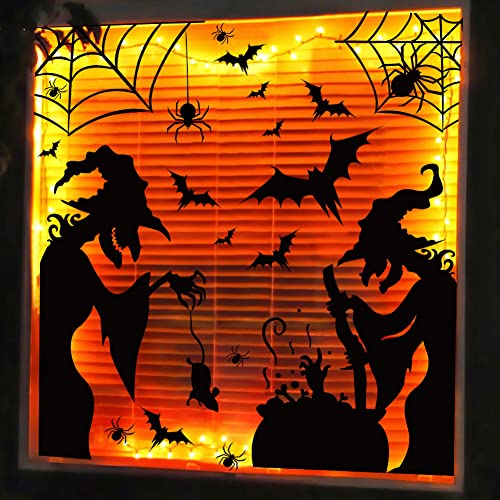 Halloween Window Clings Decorations - Scary Witch Silhouette for Windows - Variation: Witch