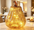 Mercury Glass Pumpkin Lights with Timer - Fall Home Decor - Coffee