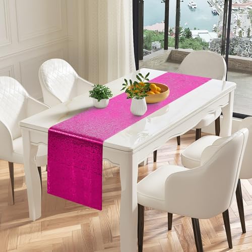 Fuchsia Sequin Table Runners 72 Inch Length - 10 Pack for Weddings & Events