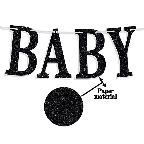 Halloween Baby Shower Banner - Black Glitter 'A Baby Is Brewing' Party Decoration