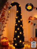Black Halloween Tree 5ft with Orange LED Pumpkin Lights - Variation of This Listing