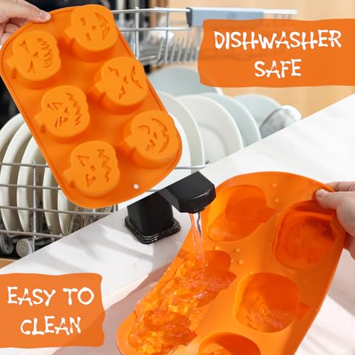 Halloween Silicone Pumpkin Ice Cube Trays 3 Pack - Food & Dessert Molds