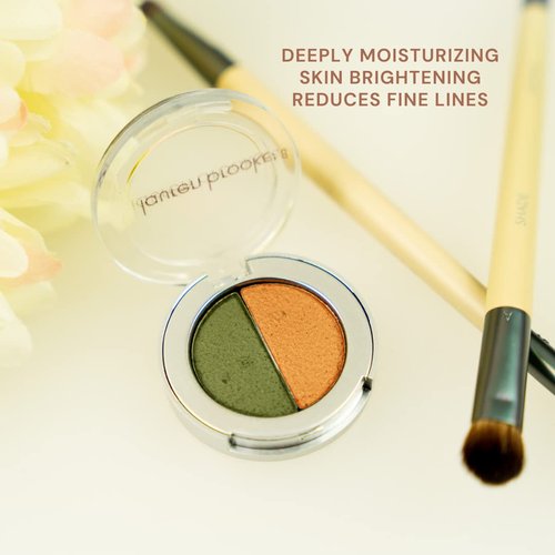 Lauren Brooke Cosmetiques Pressed Eye Shadow Duo - Richly Pigmented Organic Makeup | Evergreen & Indian Summer