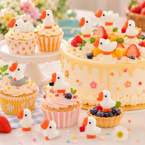 Mini Resin Goose Figurines Set - 64 Pieces Tiny Decorative Collectibles with Variation of Goose