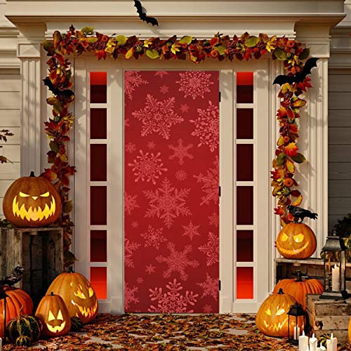 Qilmy Christmas Snowflakes Door Cover - Washable 32x79 Inch Holiday Front Door Decor (Variation of THIS listing: 79"L x 32"W)