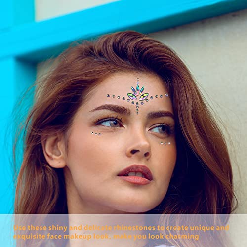 Sparkling Rhinestone Face Gems Stickers for Makeup & Party Decorations
