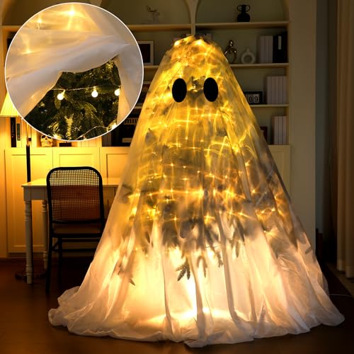 Halloween Ghost Tree Cover 6.23ft x 4.27ft for Christmas & Halloween Decor