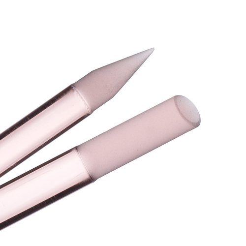 BONA FIDE BEAUTY Glass Cuticle Pusher, 1-Pieces Pink Gentle Czech Manicure Stick for Cuticle Remover, Long-Lasting Double-Sided Reusable Glass Stick