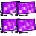 200W Black Light LED Party Lights - 4 Pack, Waterproof, US Plug & Switch