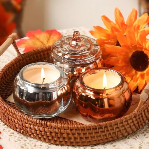 Pumpkin Shaped Scented Candle Set - Fall Pumpkin Spice & Cider