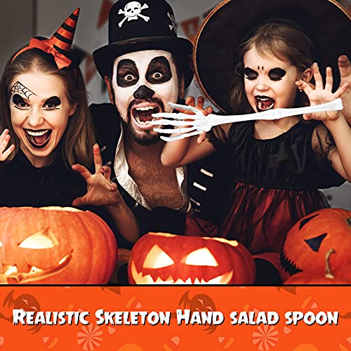 Halloween Skeleton Hand Salad Tongs Set - Spooky Kitchen Utensils for Party
