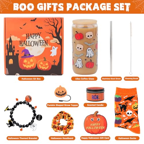 Halloween Gift Basket with Spooky Decor and Accessories - Boo Box for Women & Teens