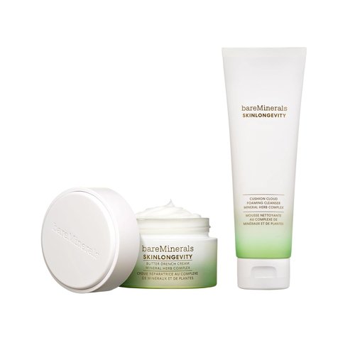 bareMinerals Face Cream Bundle - Hydrating Butter Drench & Skinlongevity Cleanser Set