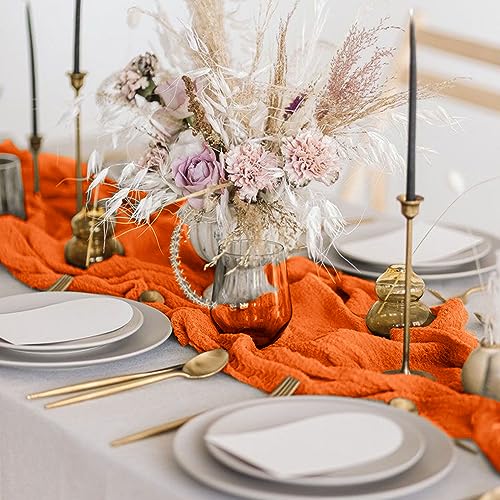 Orange Cheesecloth Table Runner 6 Pack 35x10FT Boho Gauze Rustic Decor - Variation of THIS listing