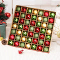 Mini Christmas Ball Ornaments Set - Red Green Gold 3cm, 49 Pcs, Shatterproof Holiday Decorations