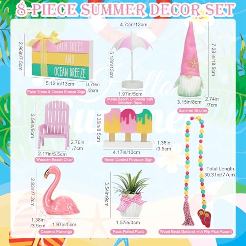 Summer Beach Tiered Tray Decor Set - Pastel Coastal Home Accent - Variation of THIS listing