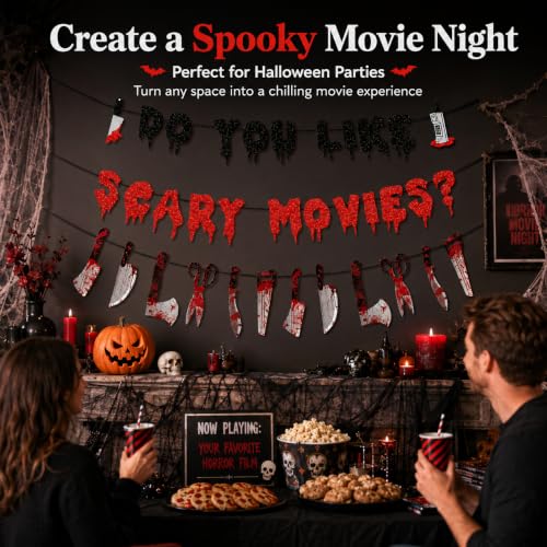 Halloween Horror Movie Banner Decoration - Glitter