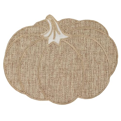 Pumpkin Fall Placemats Set of 4 - Thanksgiving Halloween Autumn Decor