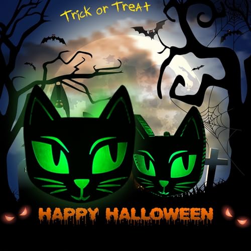 Halloween Black Cat LED Sign - Battery Operated Wall & Tabletop Decor - Variation: Black Cat