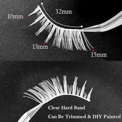 15MM White Fairy Eyelashes False Lashes for Cosplay & Natural Look - 5 Pairs