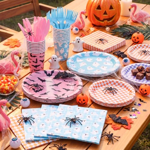 Halloween Paper Plate and Napkin Set - Candy Variation, 24 Guests