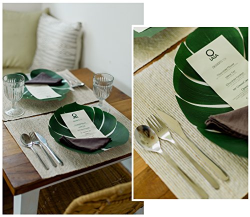Large Artificial Palm Leaves for Tropical Party Decor - 50 Pieces, 13.8" x 11.4"