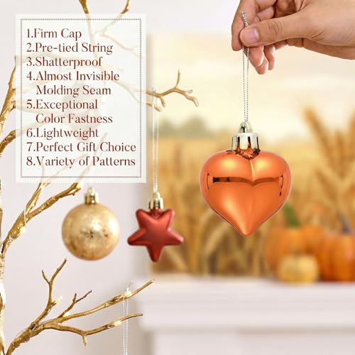 Valery Madelyn 28-Piece Fall & Christmas Tree Ornament Set - Orange & Green Variation