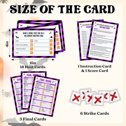 Halloween Feud Game Spider and Bat Variation for Adults & Family Fun