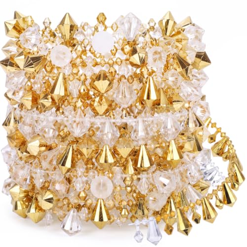 Christmas Bead Garland Set - Gold & Clear Acrylic Garlands, 80 ft Total