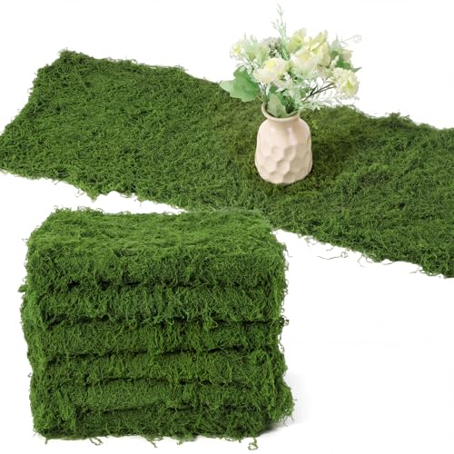 Artificial Moss Table Runner for Halloween Party Decor - Green - 6 Pack