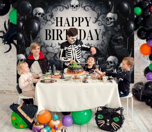 Halloween Photography Backdrop 8x6FT Gothic Style Birthday Banner