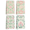 Watercolor Floral Kitchen Towels Set - Pink & Green Dish Cloths, Multi 1413, 4 Pack